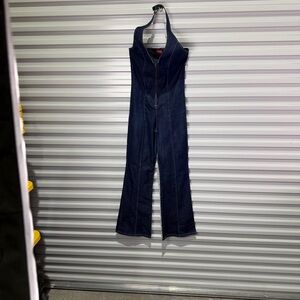 Y2K Younique Dark Blue Denim Jumpsuit Size 9